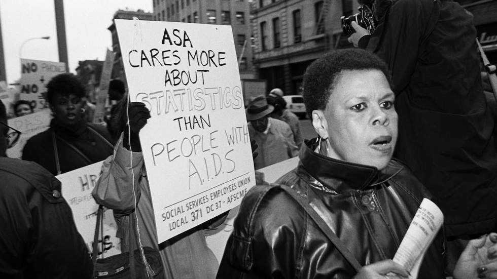 AIDS activists marching in 1989