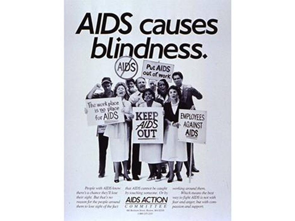 AIDS Causes Blindness AIDS Action Committee Poster