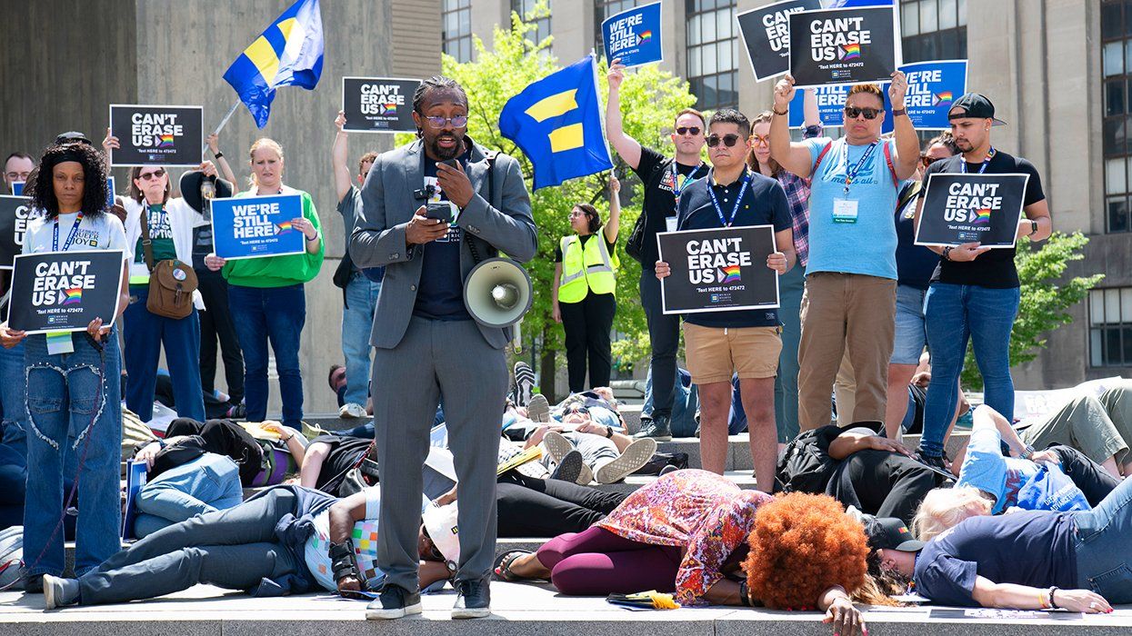 Human Rights Campaign Stages Die-In in front of the Department of Health and Human Services to Protest Trump Health Care Cuts