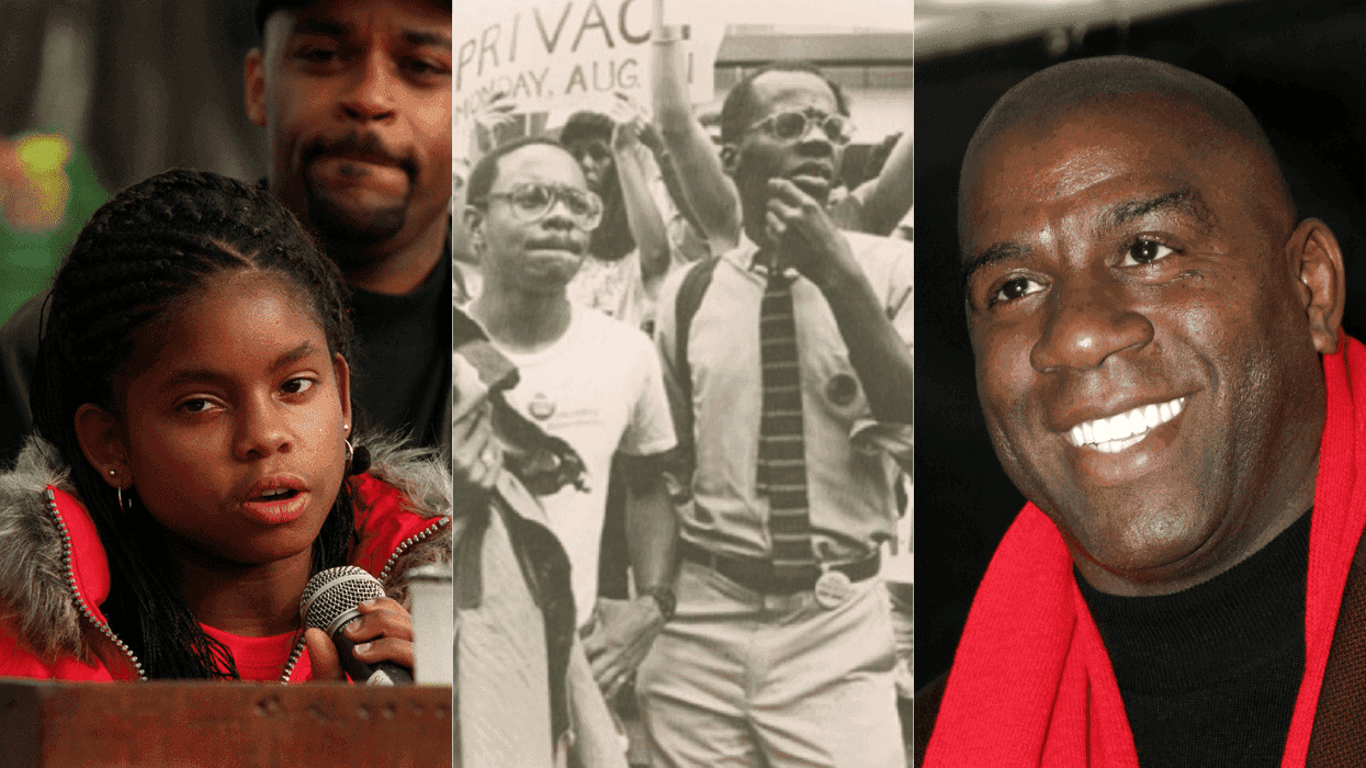 Hydeia Broadbent; Colin Robinson and Charles Angel; Magic Johnson