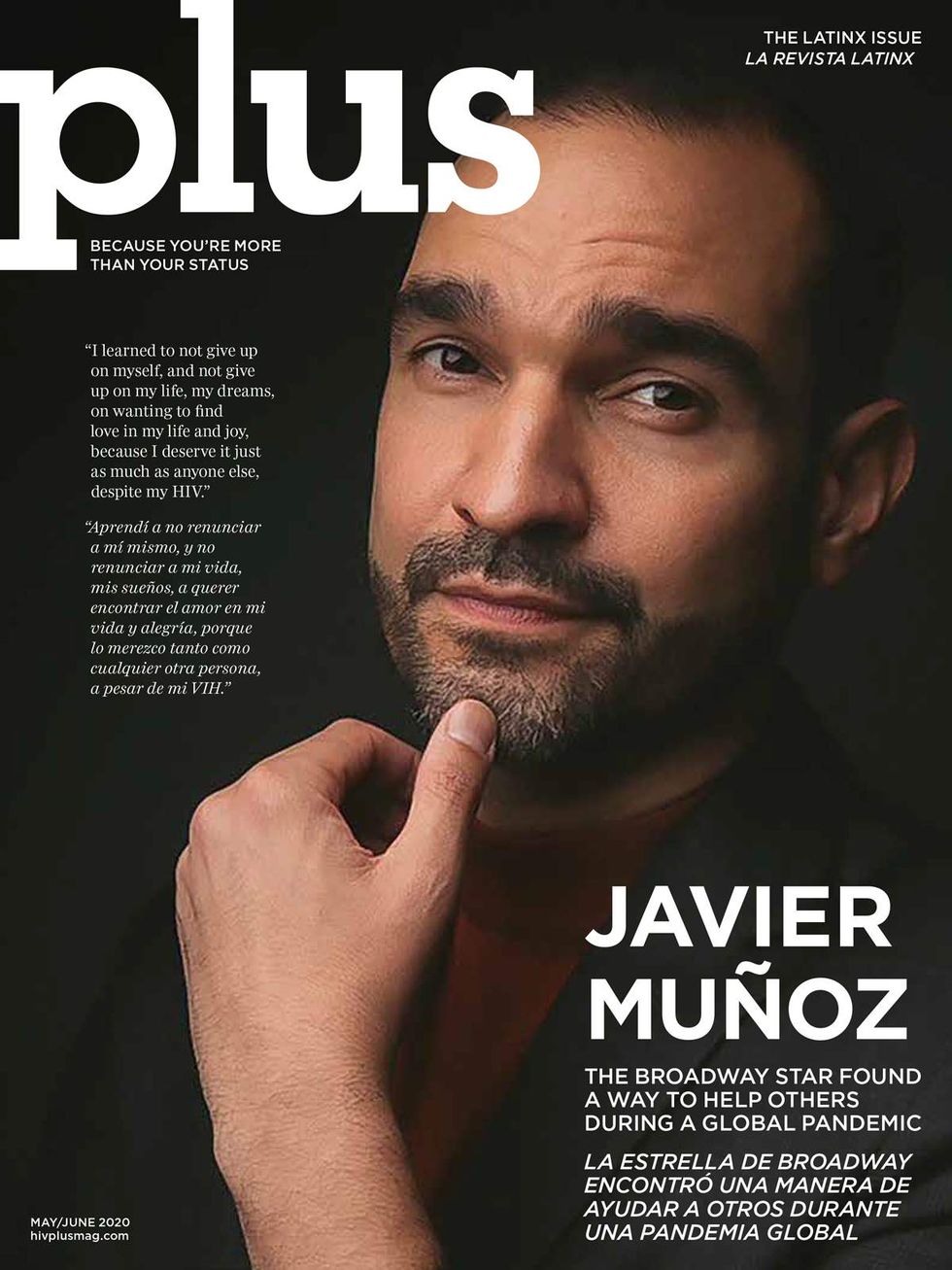 Javier Munoz on the May June 2020 cover of Plus magazine
