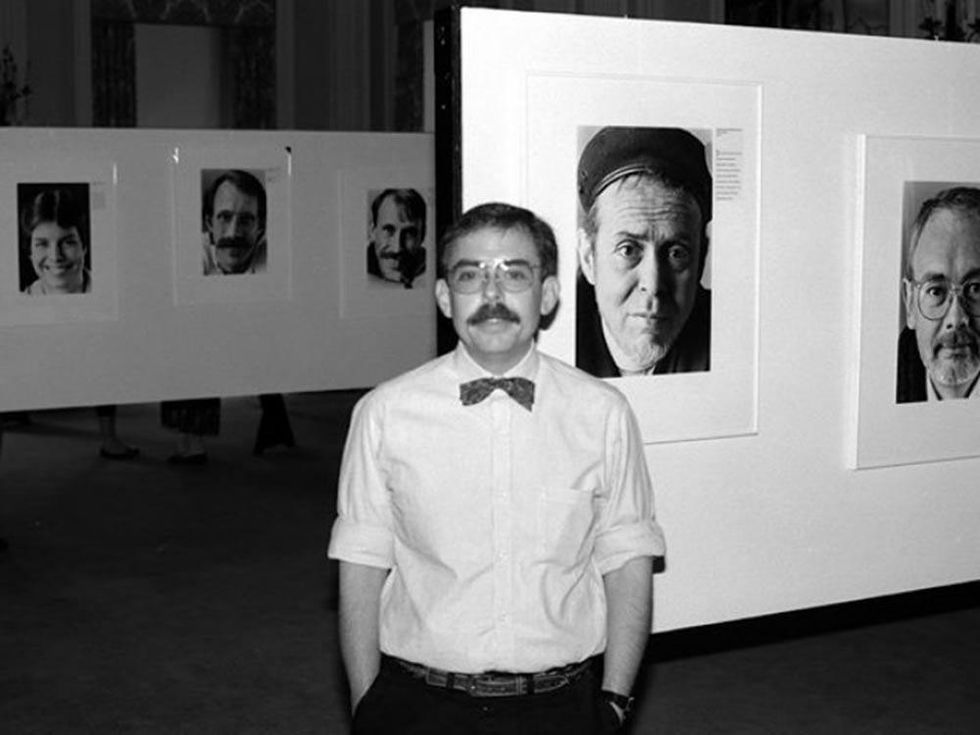 Jim Wigler in D.C. with the exhibition, coinciding with the National March on Washington for Lesbian and Gay Rights in 1987. Read about his photos below.