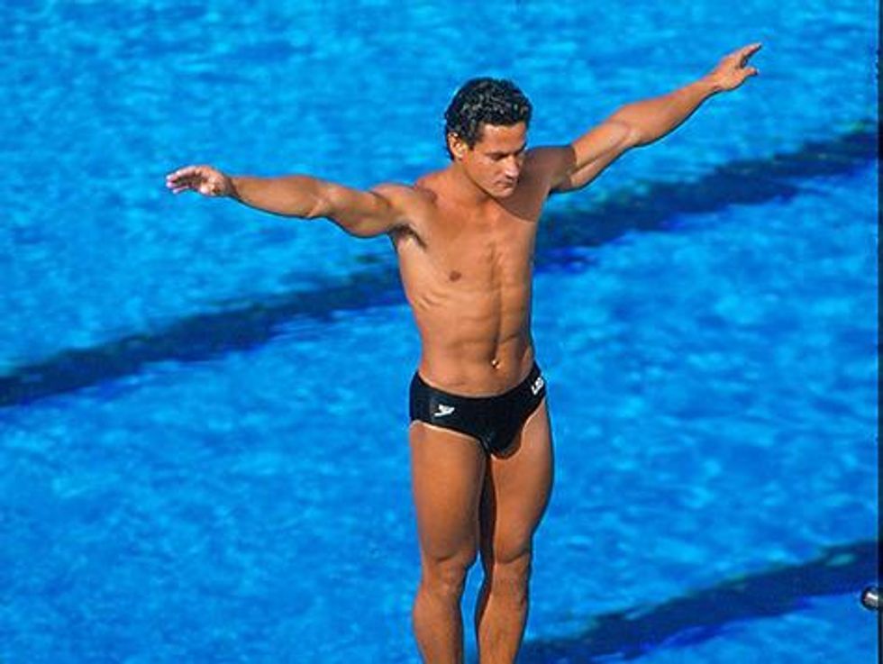 Louganis Sets up for a Dive