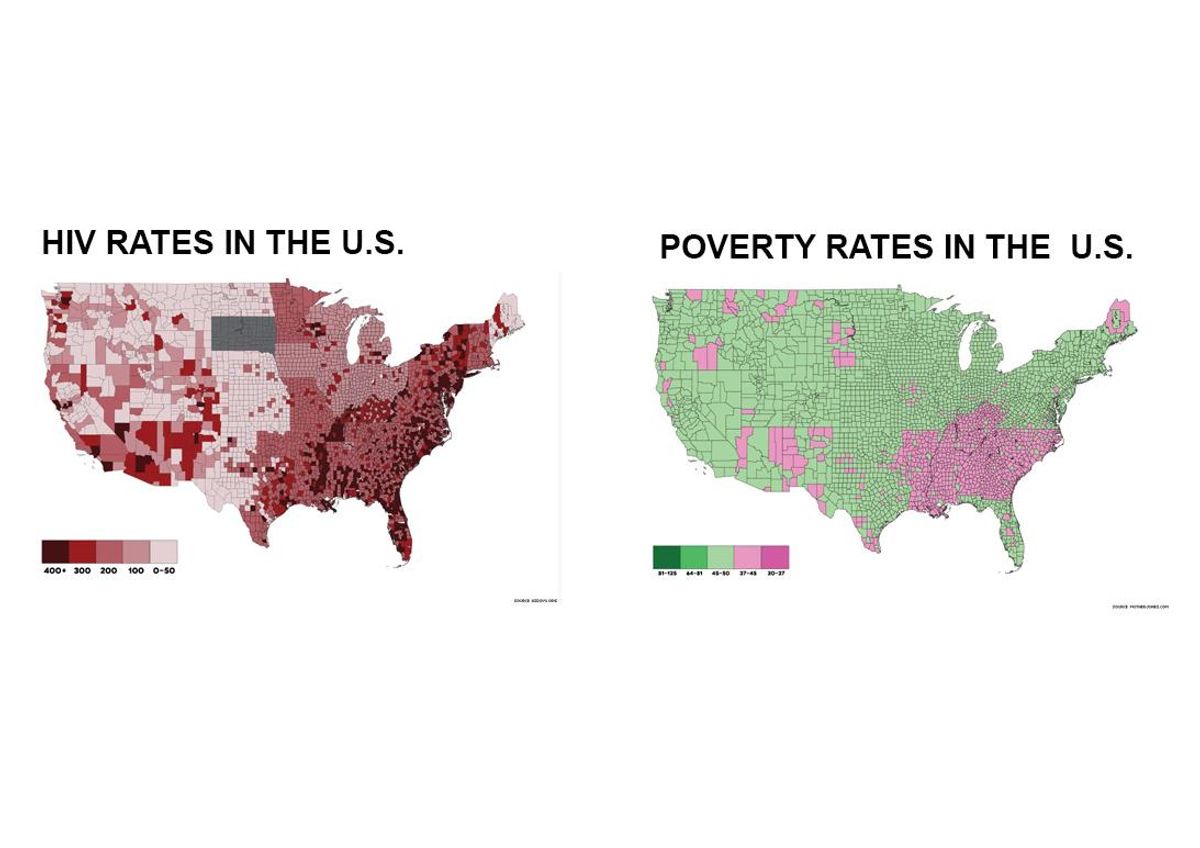 Maps show HIV vs Poverty Rates