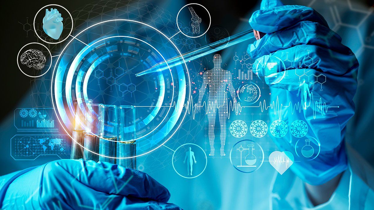 MRNA genetic medical research concept art