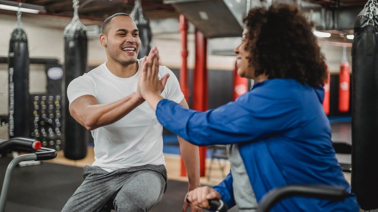 People working out at gym