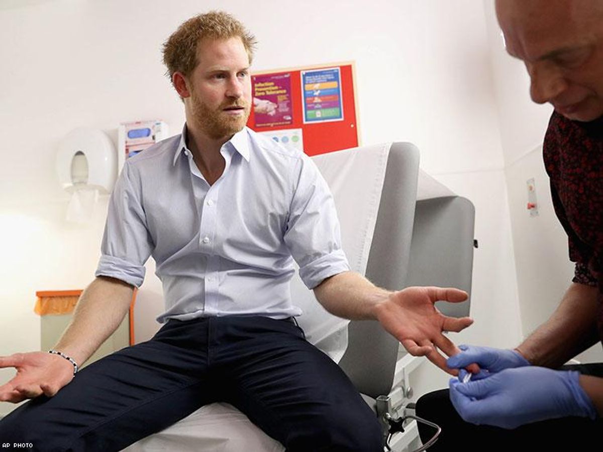 Prince Harry test for HIV in fall of 2016.