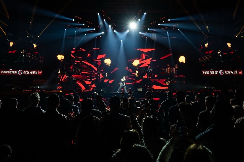 Ricky Martin performing at the 2024 World AIDS Day concert