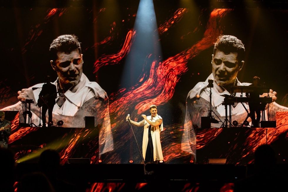 Ricky Martin performing at the 2024 World AIDS Day concert