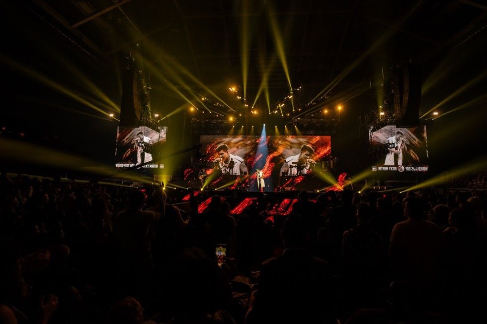 Ricky Martin performing at the 2024 World AIDS Day concert