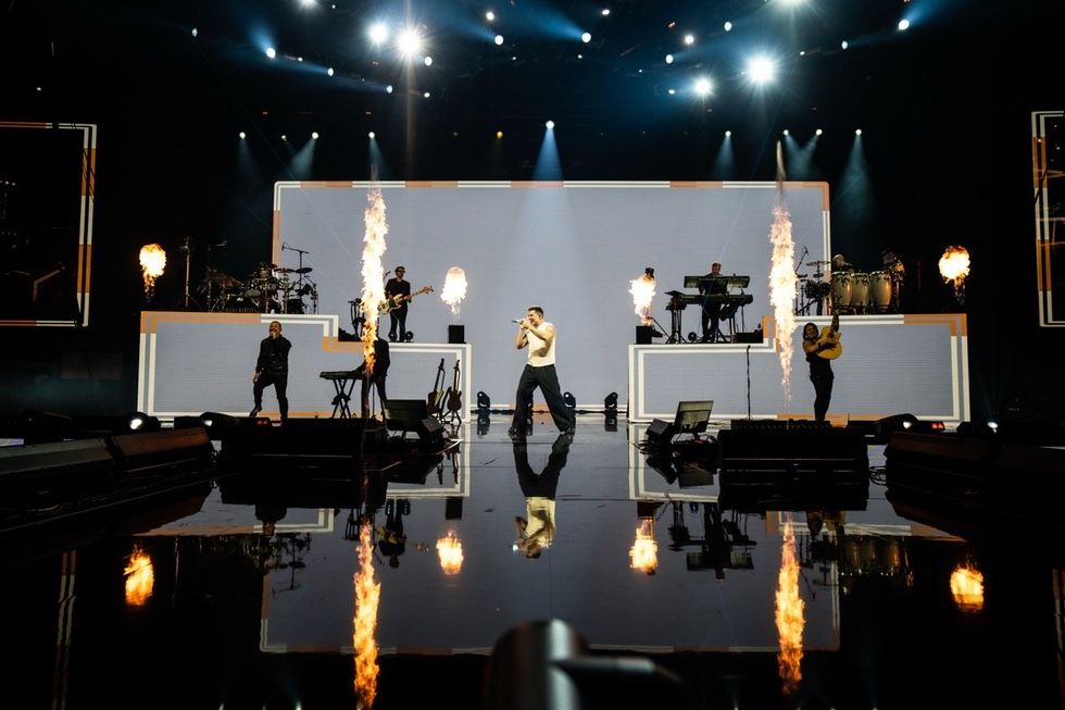 Ricky Martin performing at the 2024 World AIDS Day concert