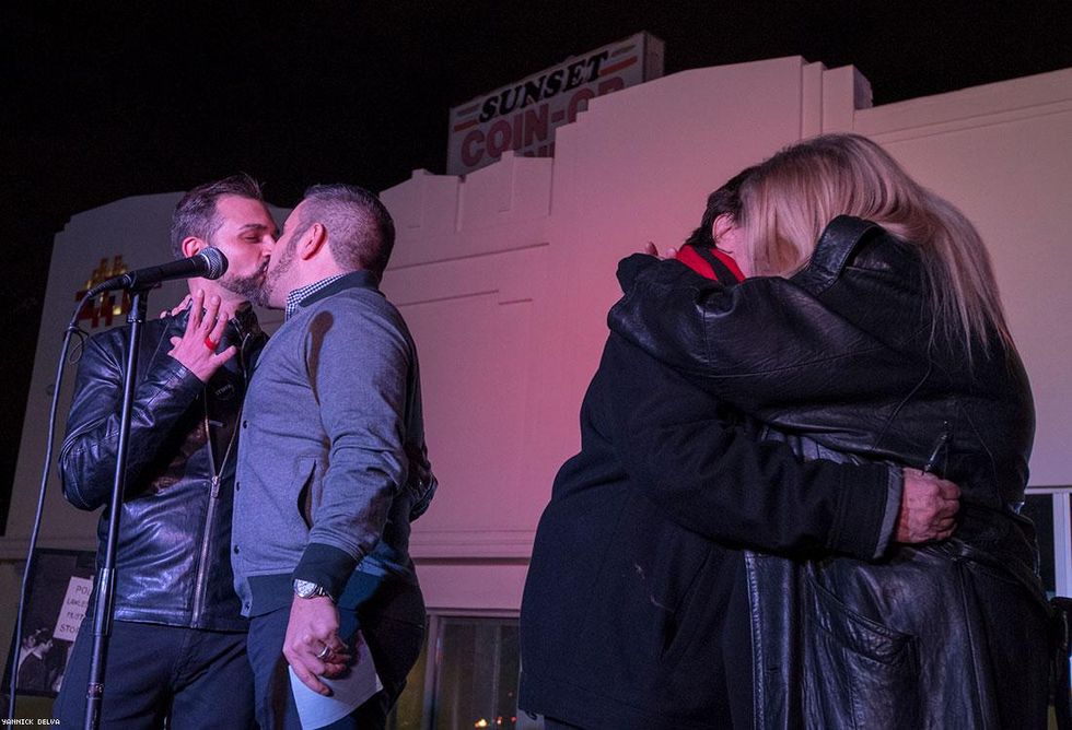 They kissed in protest