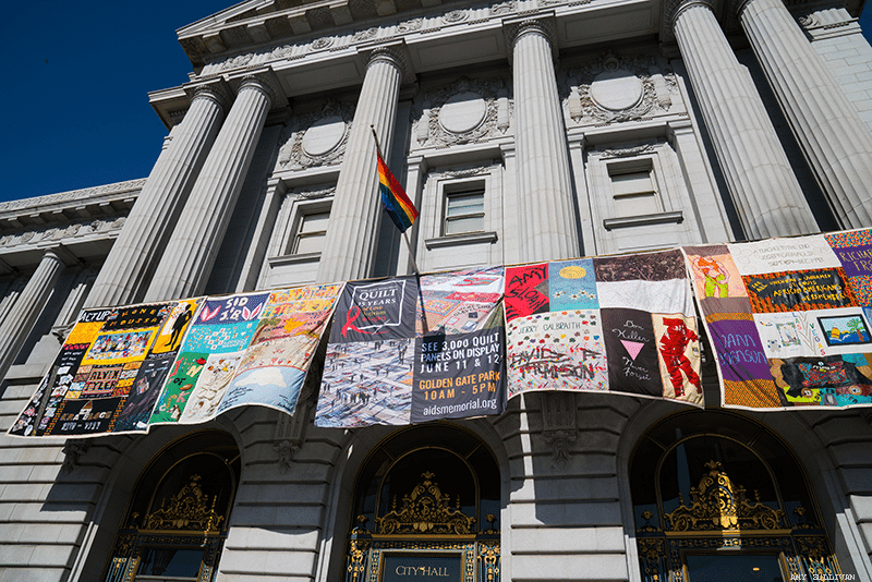 The AIDS Memorial Quilt on display in San Francisco in 2022