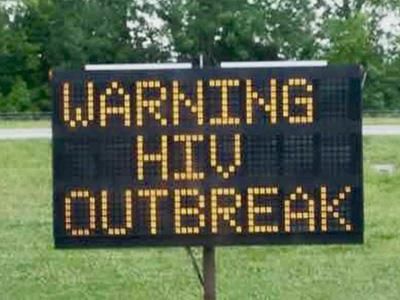 Shocking Govt. Sign Posted on Indiana Freeway: "Warning HIV Outbreak"
